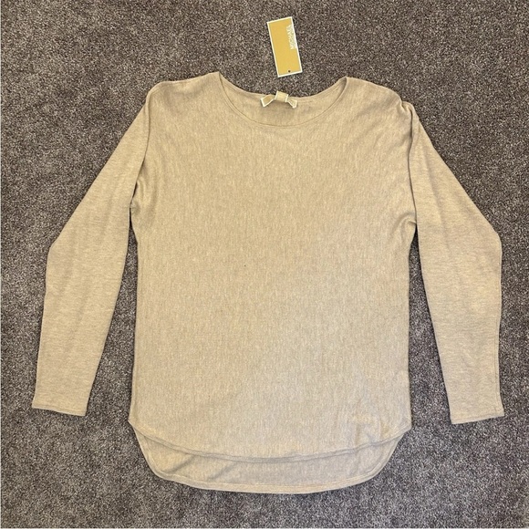 Michael Kors Women's Long Sleeves Tunic Sweater Oatmeal Size S - Small - NWT $98 - Picture 2 of 13